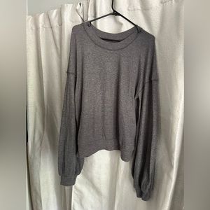 free people gray bell sleeve sweater